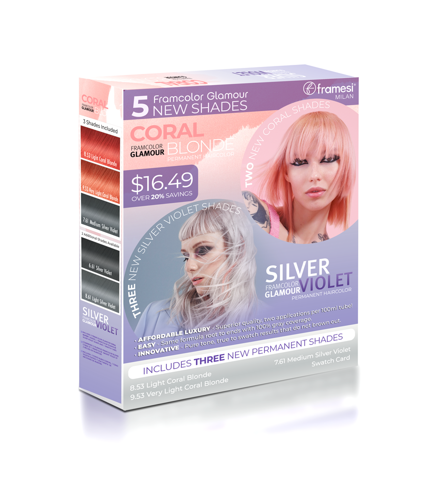 Framcolor Glamour Coral Blonde / Silver Violet Try Me Box